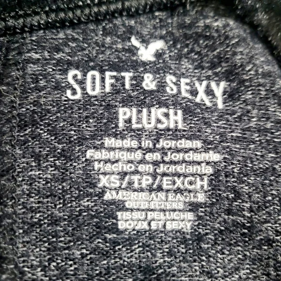 American Eagle Soft & Sexy Plush Long Sleeve Oversized Tunic Top XS Heather Gray - Picture 10 of 12